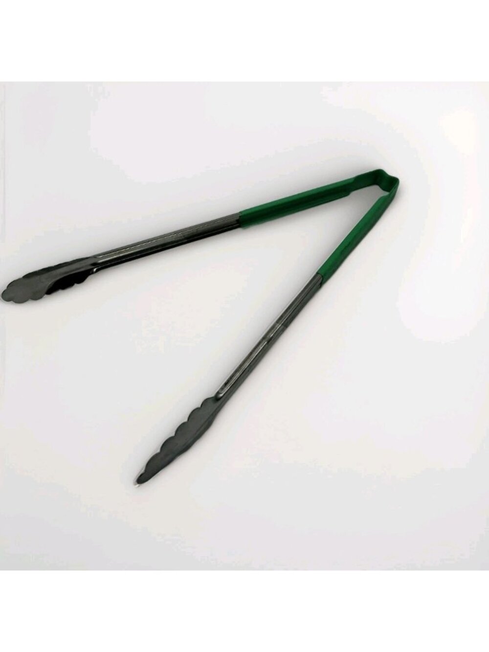Vollrath 4781670 Jacob's Pride® 16" Stainless Steel Scalloped Tongs-GREEN Coated